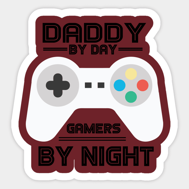 DADDY BY DAY GAMERS BY NIGHT Sticker by CloudyStars